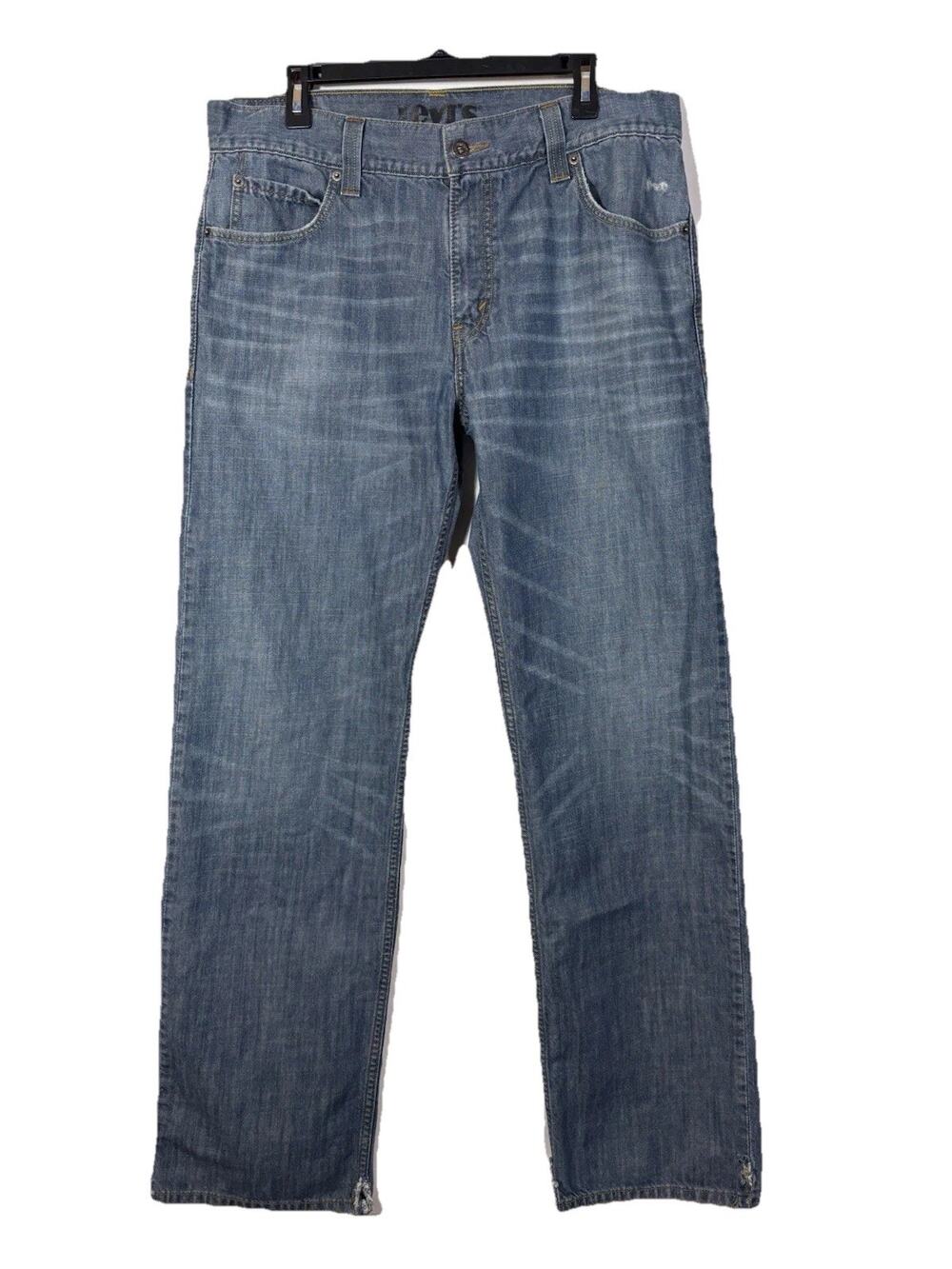 Levis 549 Jeans Men's 36x36* Blue Low Loose Straight Distress Cotton Denim Pants